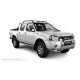 Пороги с площадкой чёрный алюминиевый лист для Nissan NP300 2008-2014