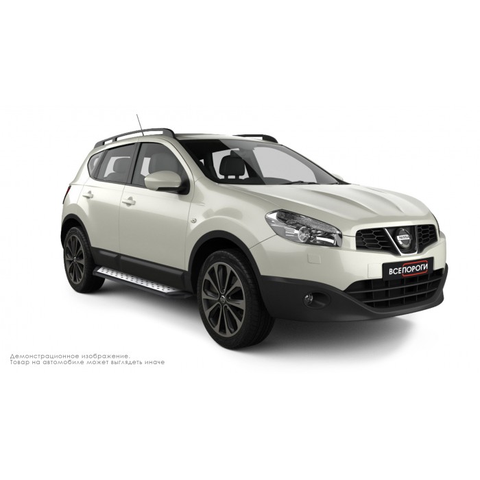 Пороги алюминиевые ОЕМ BMW-стиль для Nissan Qashqai +2 2007-2010