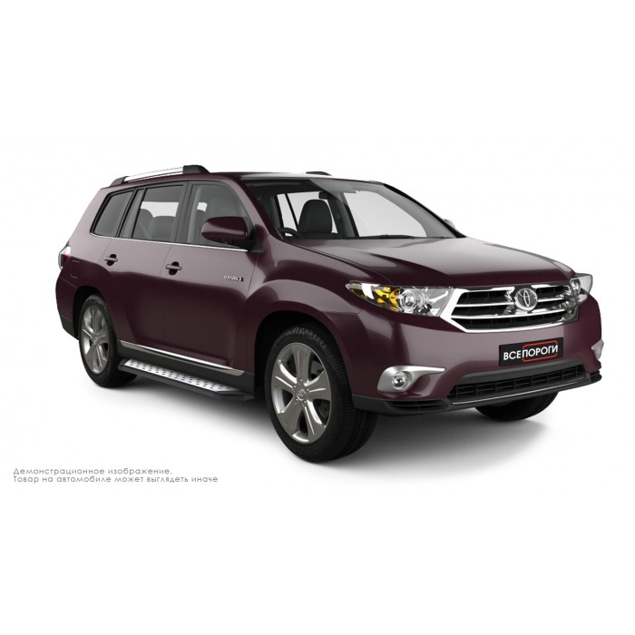 Пороги алюминиевые ОЕМ BMW-стиль для Toyota Highlander 2007-2010