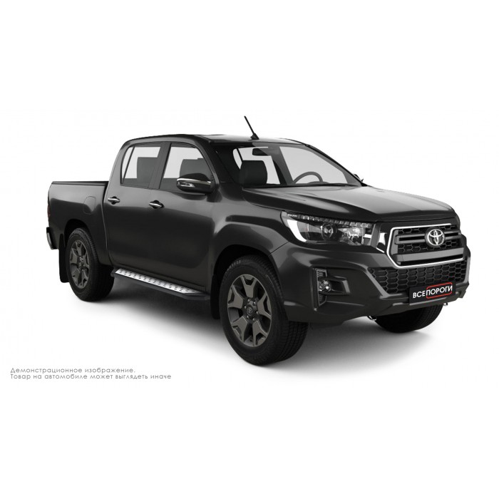 Пороги алюминиевые ОЕМ BMW-стиль для Toyota Hilux 2020-2024
