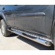 Пороги с площадкой алюминиевый лист с накладками для Mitsubishi Pajero Sport 2008-2016