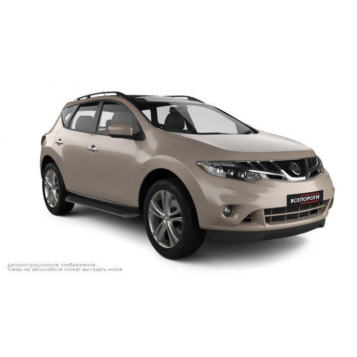 Пороги алюминиевые в полоску для Nissan Murano Z51 2010-2016