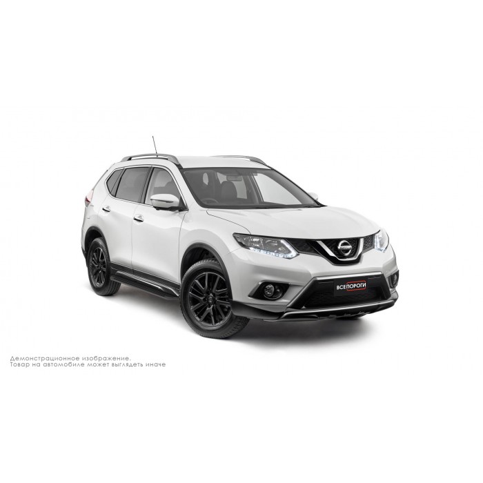 Пороги алюминиевые в полоску для Nissan X-Trail T32 2018-2022
