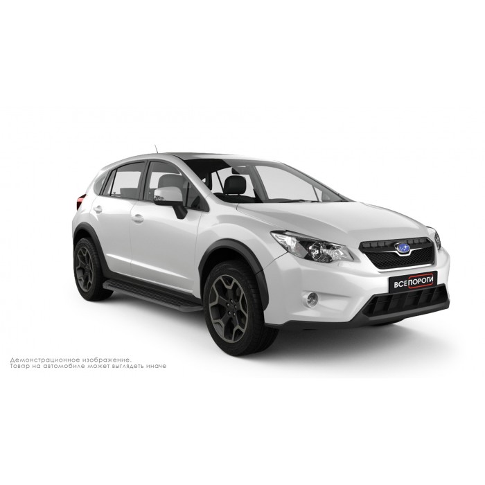 Пороги алюминиевые в полоску для Subaru XV 2011-2017