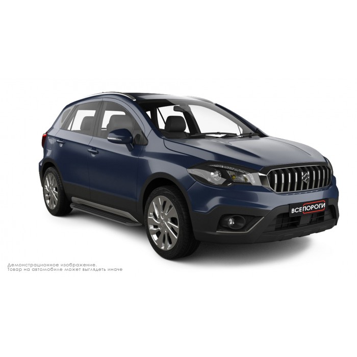 Пороги алюминиевые в полоску для Suzuki SX4 2013-2022