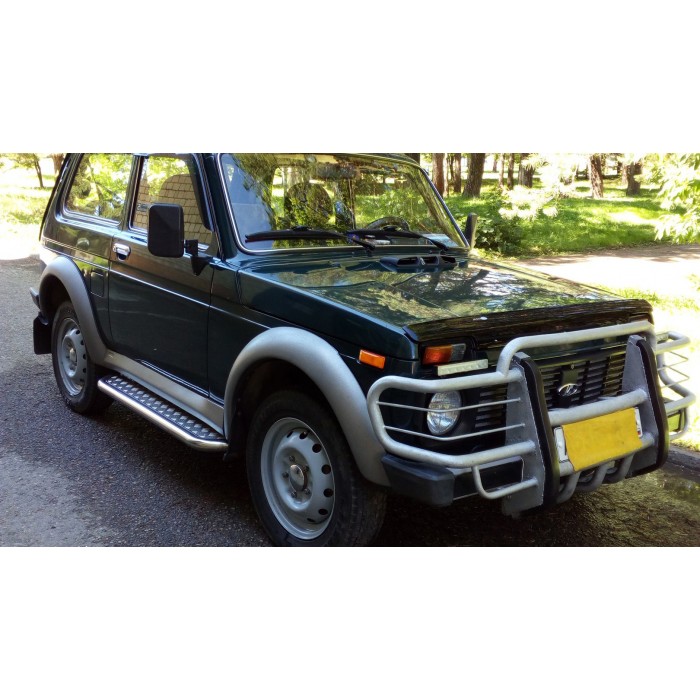 Пороги с площадкой алюминиевый лист для ВАЗ 4x4 Urban 3 двери 2015-2021