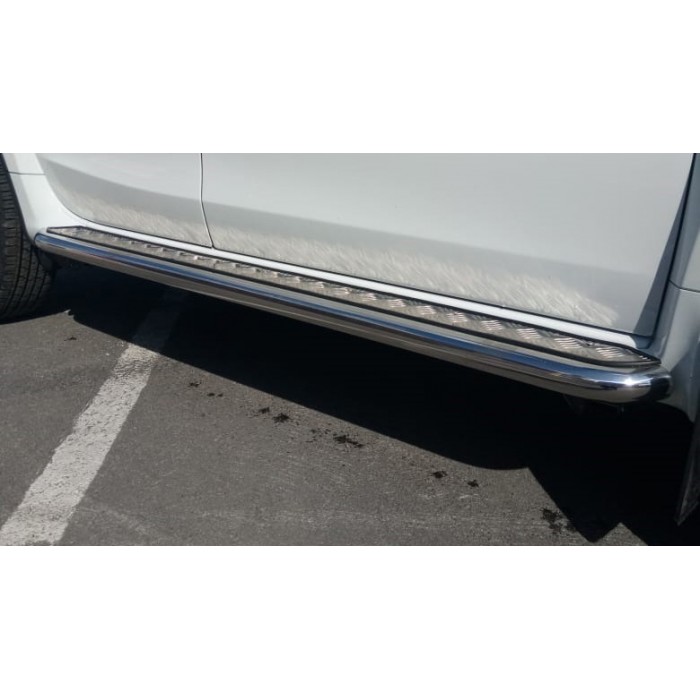 Пороги Эстонец с площадкой алюминиевый лист для Renault Duster 2011-2015