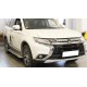Пороги с площадкой алюминиевый лист для Mitsubishi Outlander 2015-2018