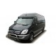 Пороги с площадкой чёрный алюминиевый лист для Volkswagen Crafter 2006-2022