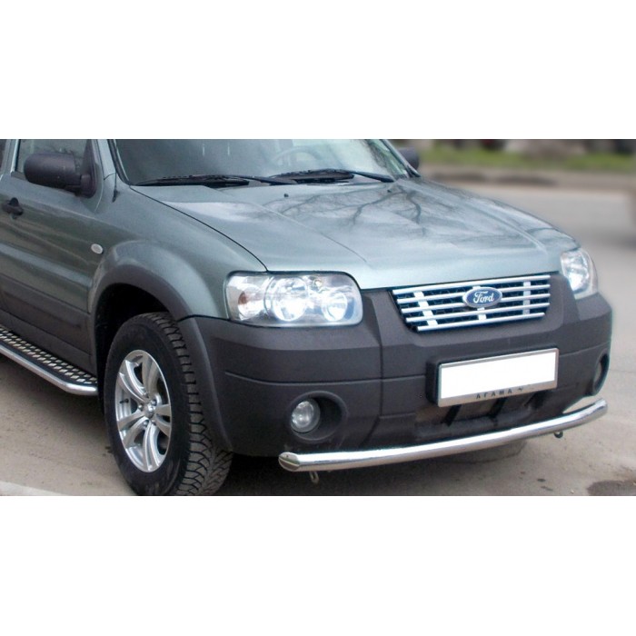 Пороги с площадкой чёрный алюминиевый для Ford Maverick 2004-2007