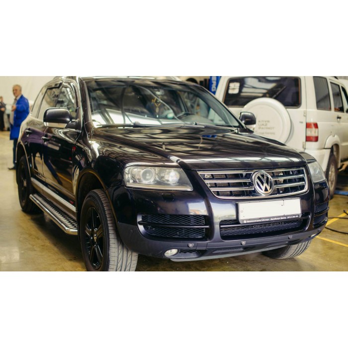 Пороги с площадкой алюминиевый лист для Volkswagen Touareg 2002-2006