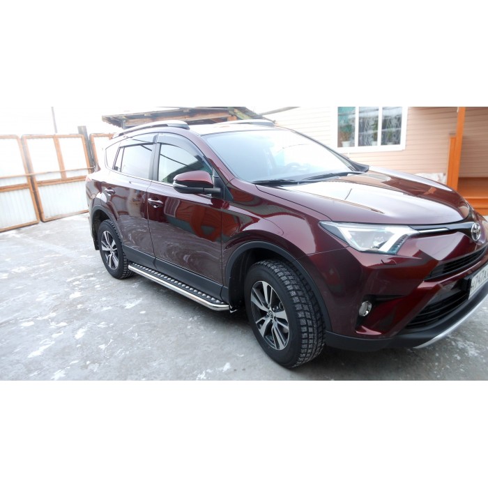 Пороги с площадкой алюминиевый лист для Toyota RAV4 2015-2019