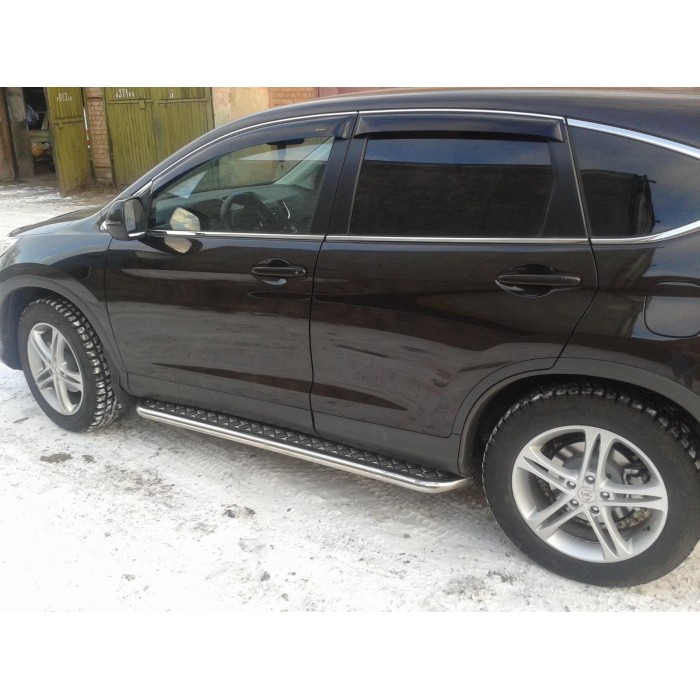 Пороги с площадкой алюминиевый лист для Honda CR-V 2012-2017