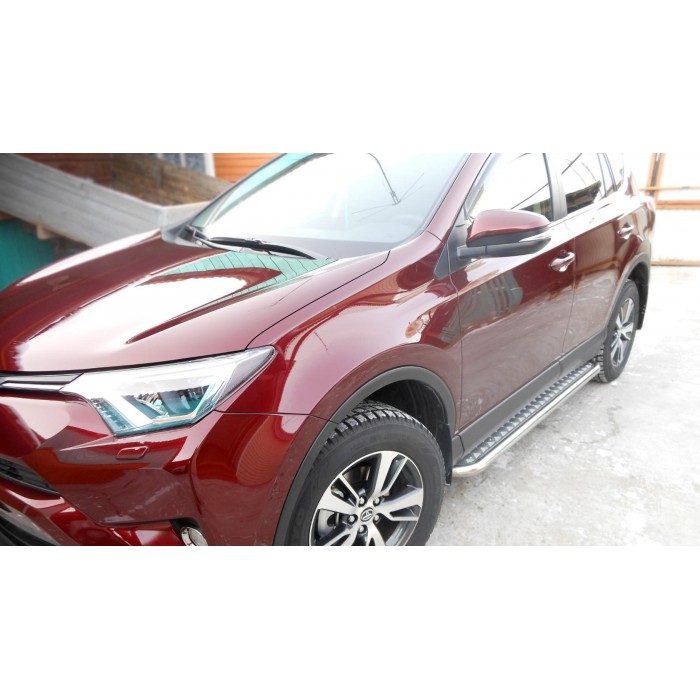Пороги с площадкой алюминиевый лист для Toyota RAV4 2015-2019