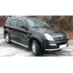 Пороги с площадкой чёрный алюминиевый лист для SsangYong Rexton 2012-2015