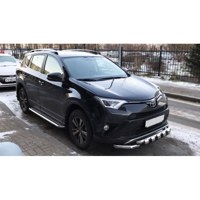 Пороги с площадкой алюминиевый лист для Toyota RAV4 2015-2019
