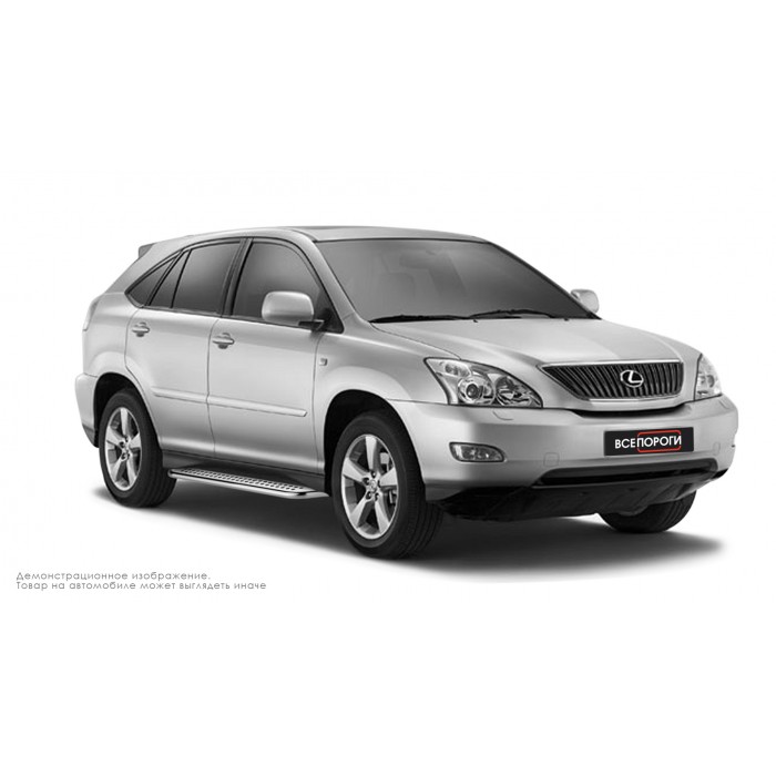 Пороги с площадкой нержавеющий лист с проступью для Lexus RX-350/400h 2003-2008