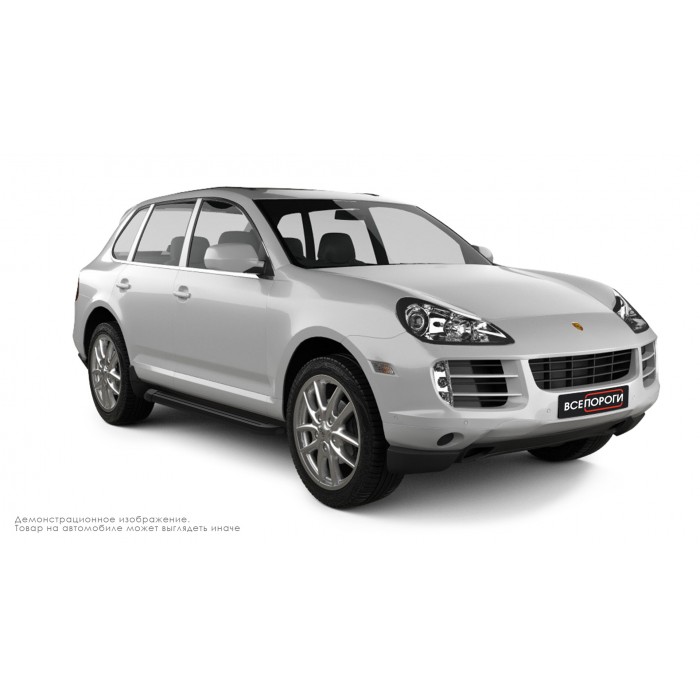 Пороги алюминиевые чёрные для Porsche Cayenne 2003-2010