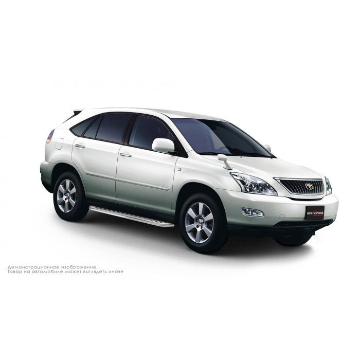 Пороги алюминиевые с нержавеющей площадкой для Toyota Harrier 2003-2013