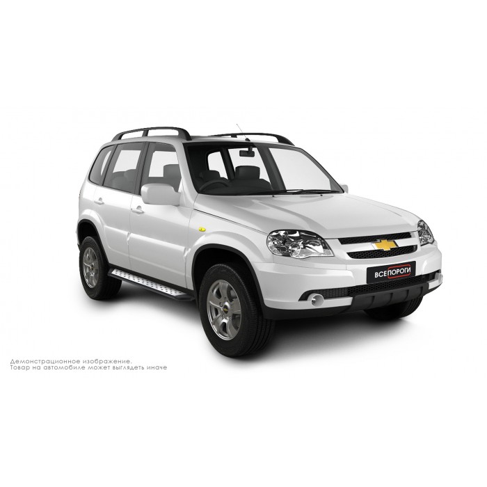Пороги алюминиевые ОЕМ BMW-стиль для Chevrolet Niva 2009-2020