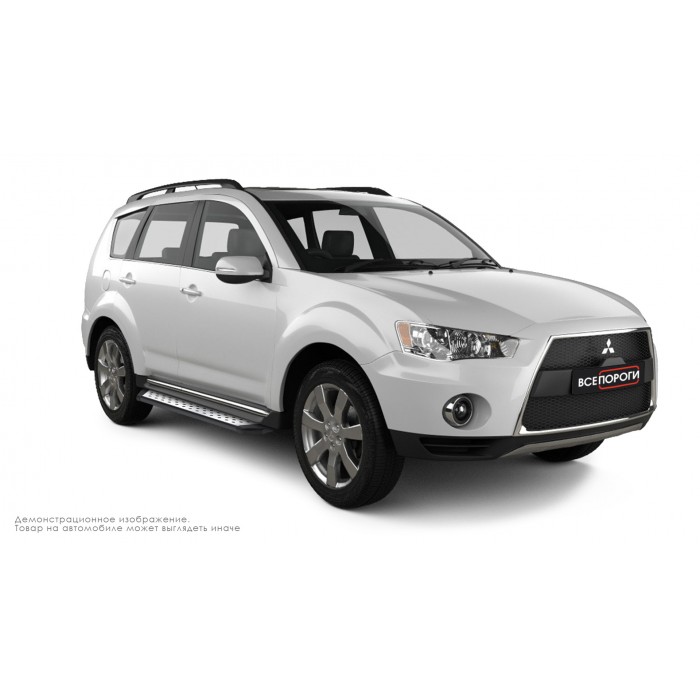 Пороги алюминиевые ОЕМ BMW-стиль для Mitsubishi Outlander XL 2006-2009