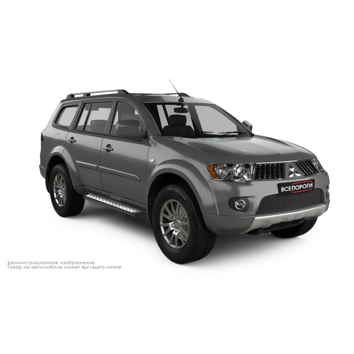 Пороги алюминиевые ОЕМ BMW-стиль для Mitsubishi Pajero Sport 2008-2016