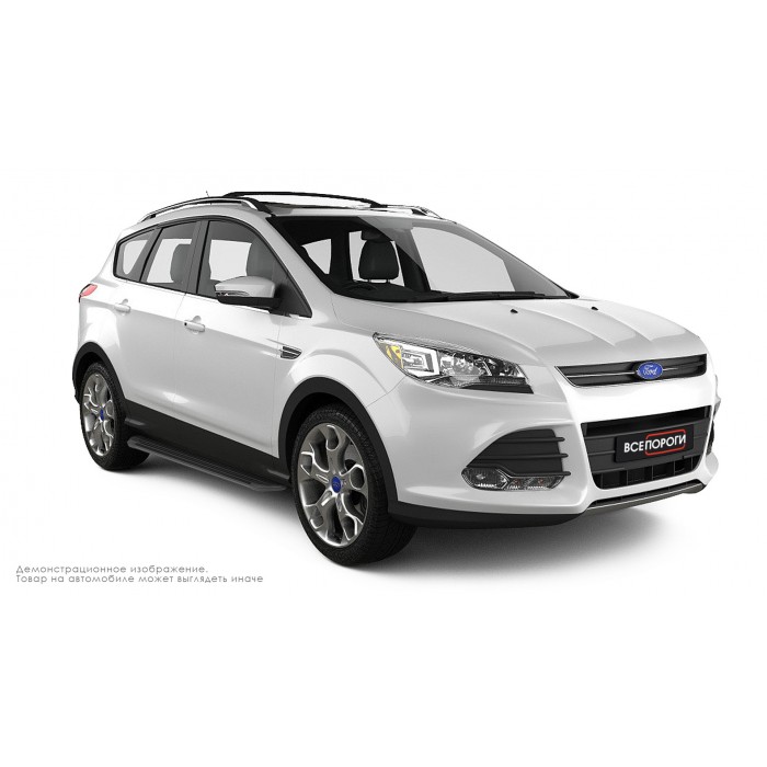 Пороги алюминиевые в полоску для Ford Kuga 2008-2013