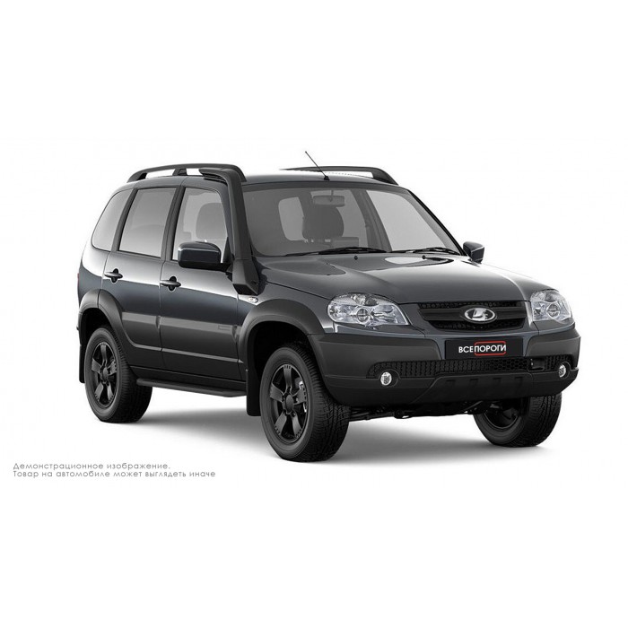 Пороги алюминиевые в полоску для Lada Niva Legend 2021-2024