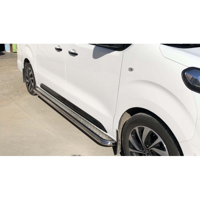 Пороги с площадкой алюминиевый лист для Citroen SpaceTourer 2018-2024