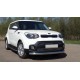 Пороги с площадкой чёрный алюминиевый лист для Kia Soul 2014-2016