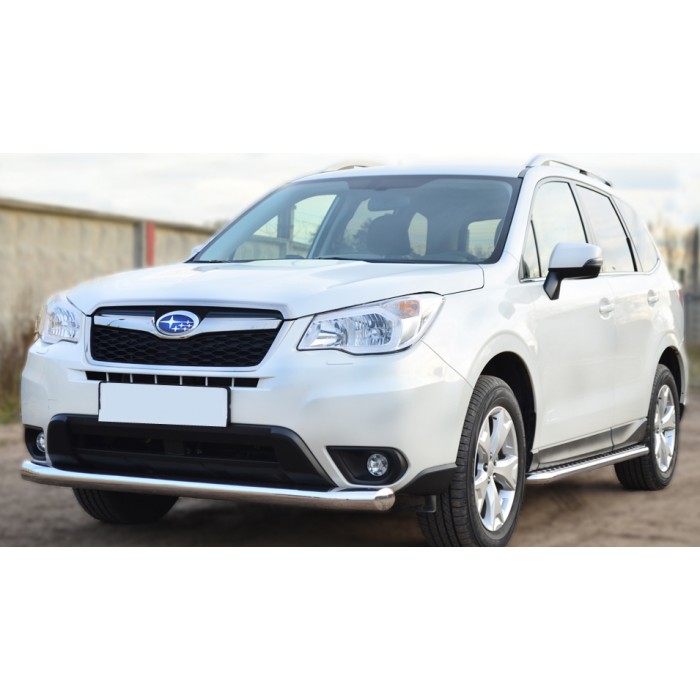 Пороги с площадкой алюминиевый лист для Subaru Forester 2013-2016