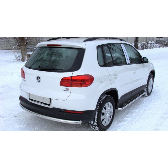 Пороги с площадкой алюминиевый лист для Volkswagen Tiguan 2007-2011