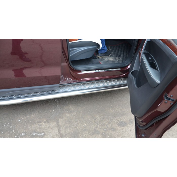 Пороги с площадкой алюминиевый лист для Zotye T600 2013-2021