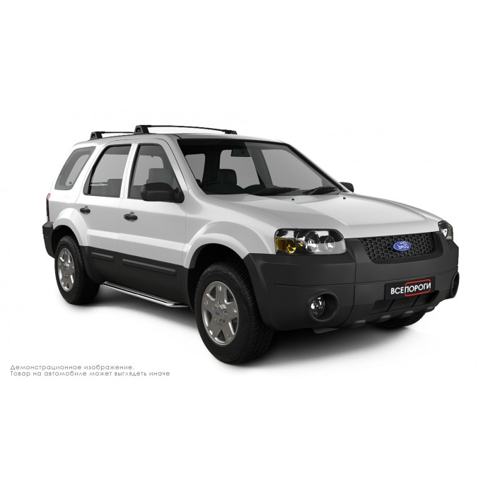 Пороги с площадкой нержавеющий лист с проступью для Ford Maverick 2004-2007