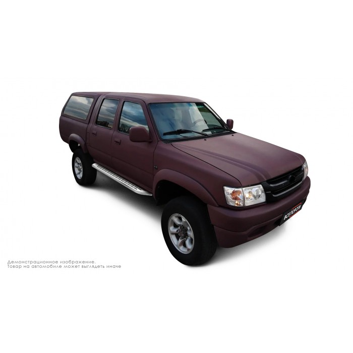 Пороги алюминиевые с нержавеющей площадкой для Great Wall Deer G3 Pickup 2005-2009