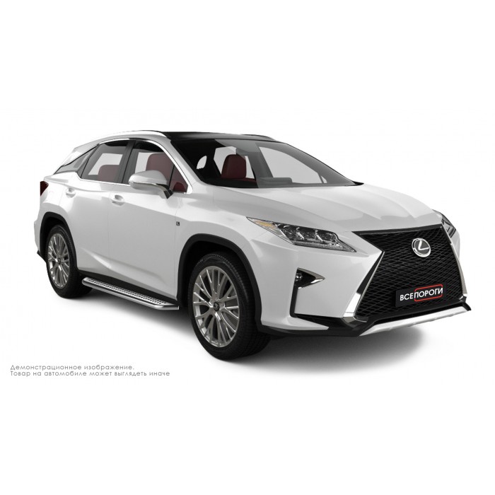 Пороги с площадкой нержавеющий лист с проступью для Lexus RX-200t/350/450h 2015-2024