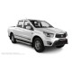 Пороги алюминиевые с нержавеющей площадкой для SsangYong Actyon Sports 2007-2011
