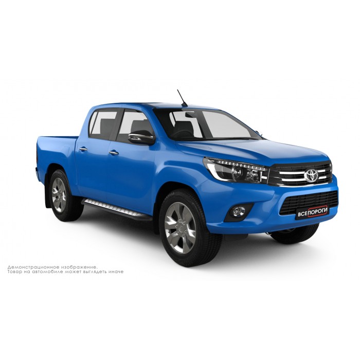 Пороги алюминиевые ОЕМ BMW-стиль для Toyota Hilux 2015-2020