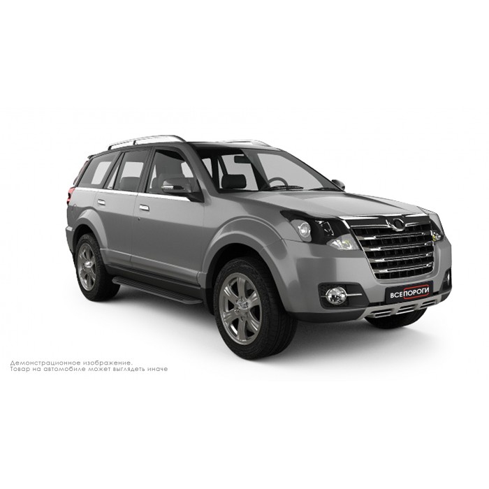 Пороги алюминиевые в полоску для Great Wall Hover H3 New 2014-2015