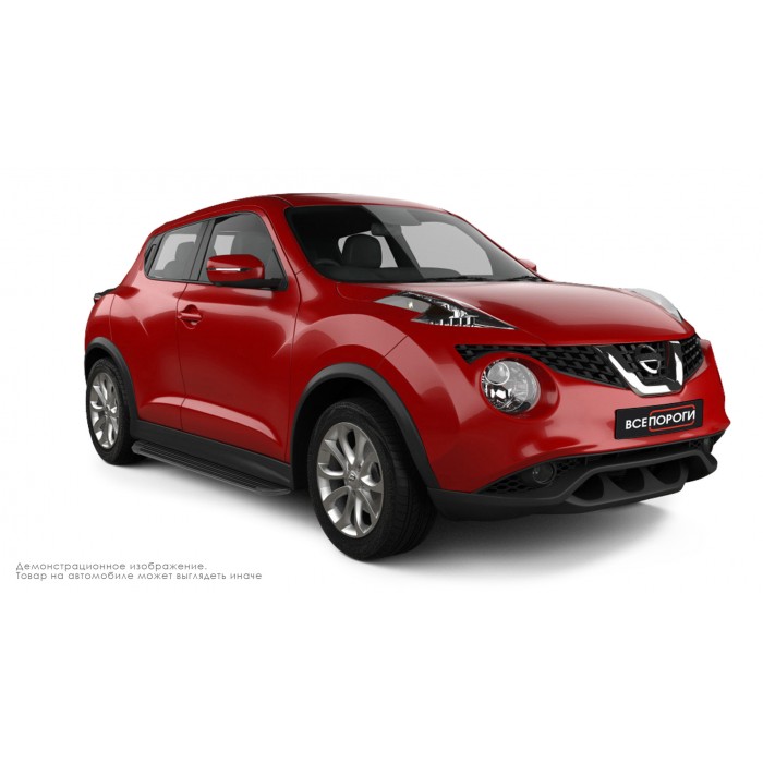 Пороги алюминиевые в полоску для Nissan Juke 2010-2014