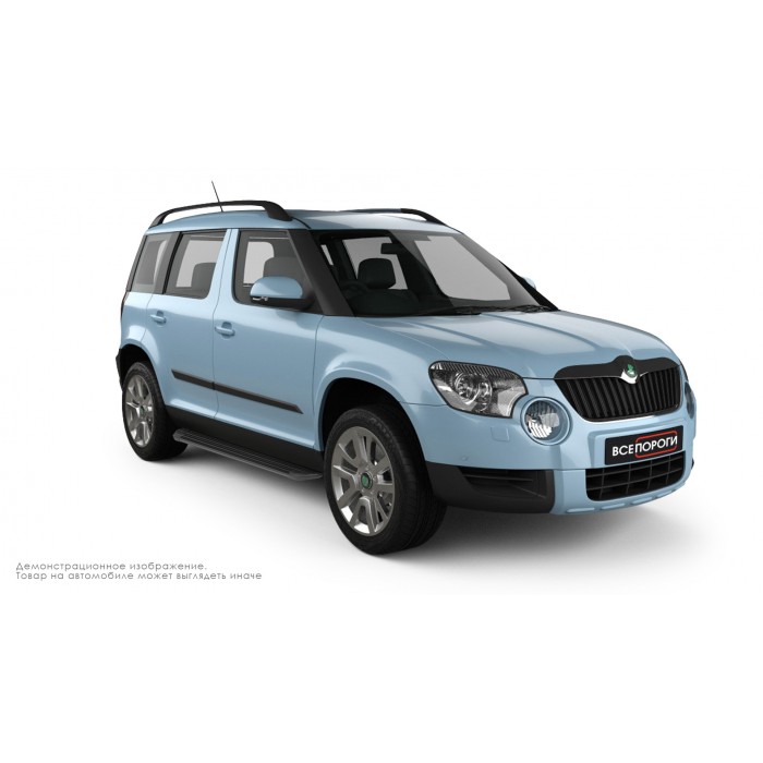 Пороги алюминиевые в полоску для Skoda Yeti 2009-2014 для Skoda Yeti 2009-2013