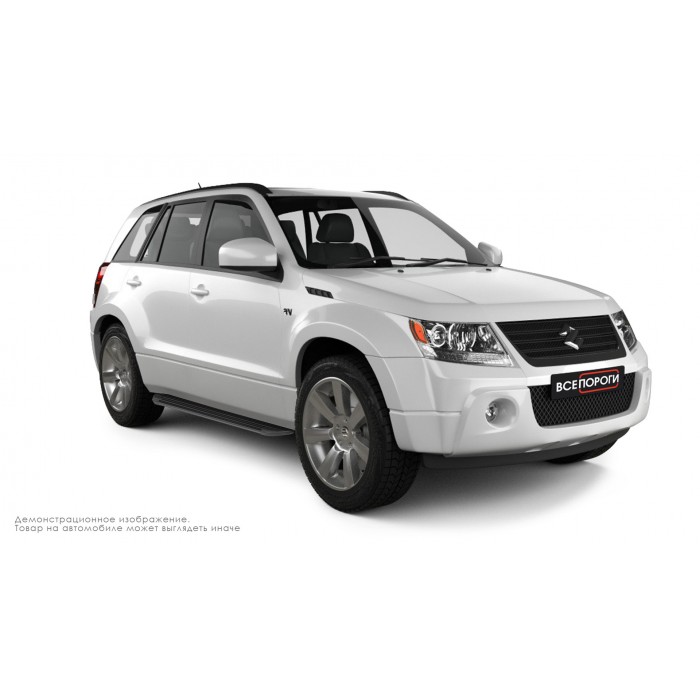 Пороги алюминиевые в полоску для Suzuki Grand Vitara 5 дверей 2005-2011