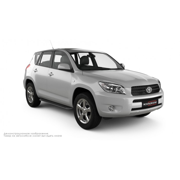 Пороги алюминиевые в полоску для Toyota RAV4 2006-2009