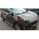 Пороги с площадкой чёрный алюминиевый лист для Kia Sportage 2018-2022