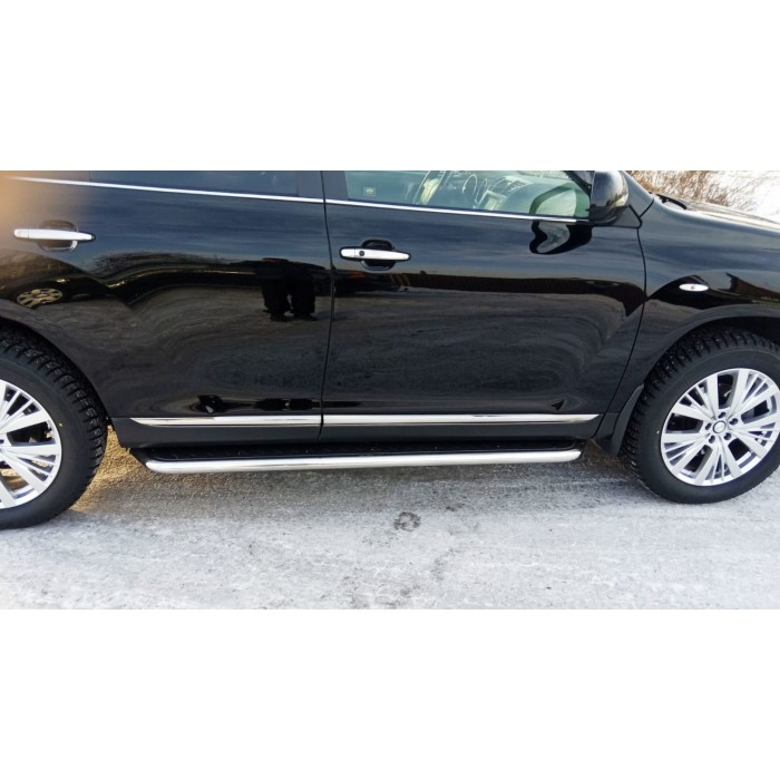 Пороги с площадкой алюминиевый лист для Toyota Highlander 2010-2014