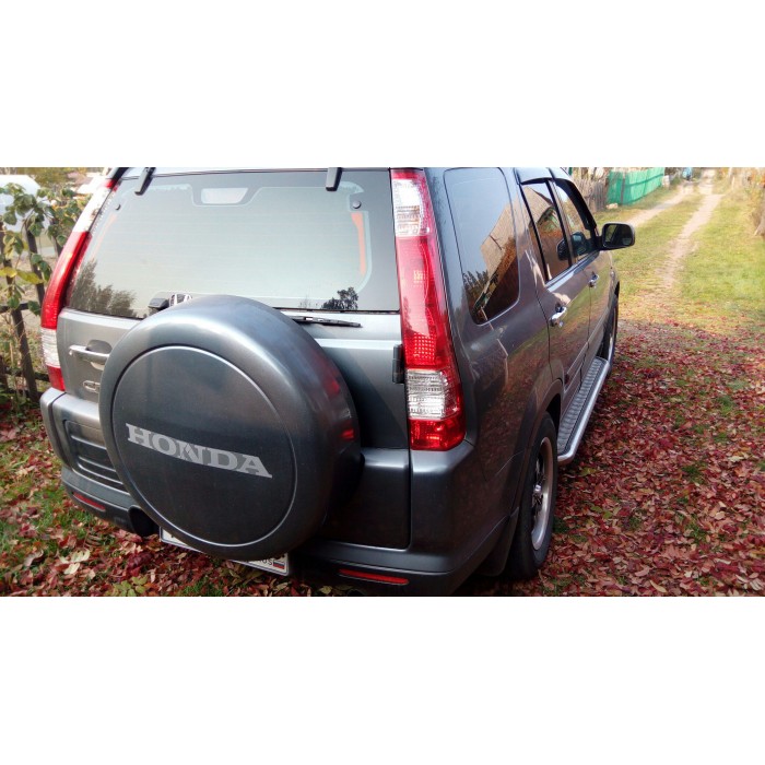 Пороги с площадкой чёрный алюминиевый лист для Honda CR-V 1997-2007