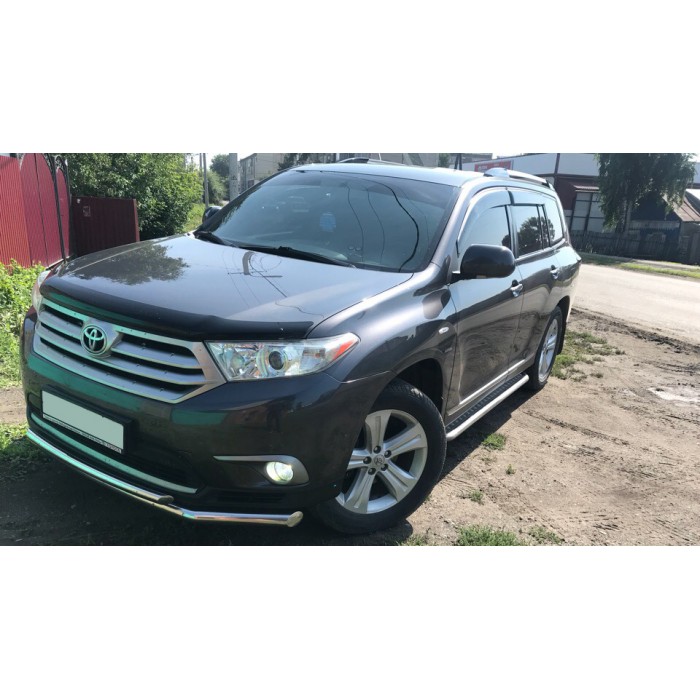 Пороги с площадкой алюминиевый лист для Toyota Highlander 2010-2014
