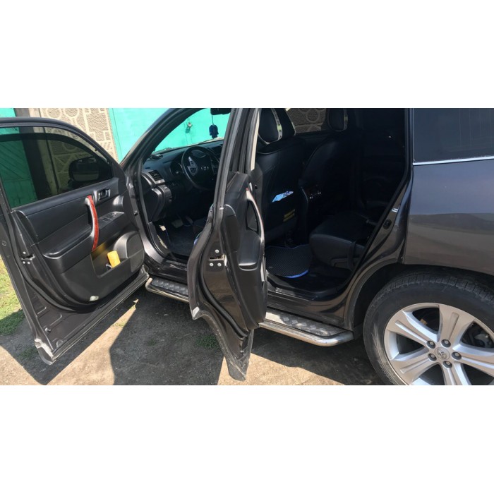 Пороги с площадкой алюминиевый лист для Toyota Highlander 2010-2014