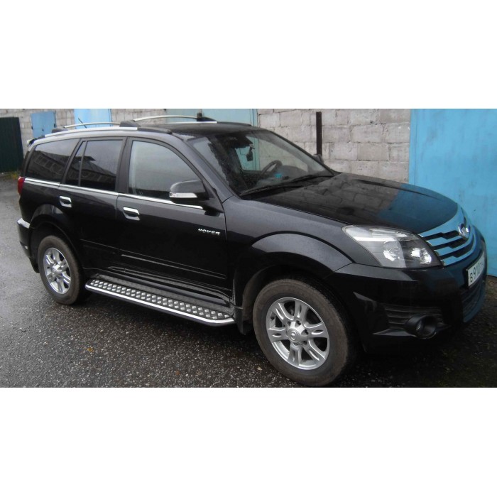 Пороги с площадкой алюминиевый лист для Great Wall Hover H3 New 2014-2015
