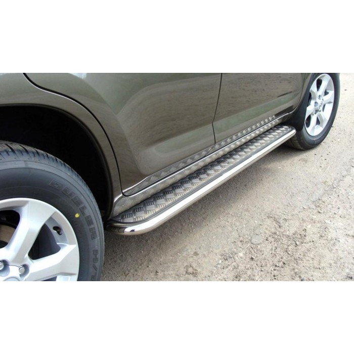Пороги с площадкой алюминиевый лист для Ford Maverick 2004-2007